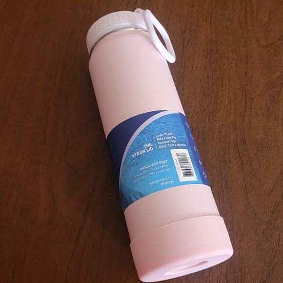 Takeya Actives 24oz Blush Insulated Stainless Steel Water Bottle with Spout Lid - Picture 4 of 8